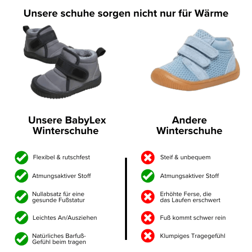 BabyLex | Ergonomische Barfuß Winterschuhe für Babys